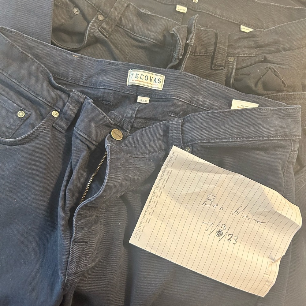 Tecovas jeans - 36/32 (2 pairs black and navy)